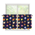 Food Planets Pattern Print Tier Curtains