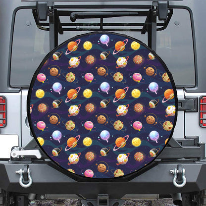 Food Planets Pattern Print Tire Cover