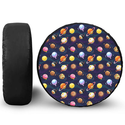 Food Planets Pattern Print Tire Cover