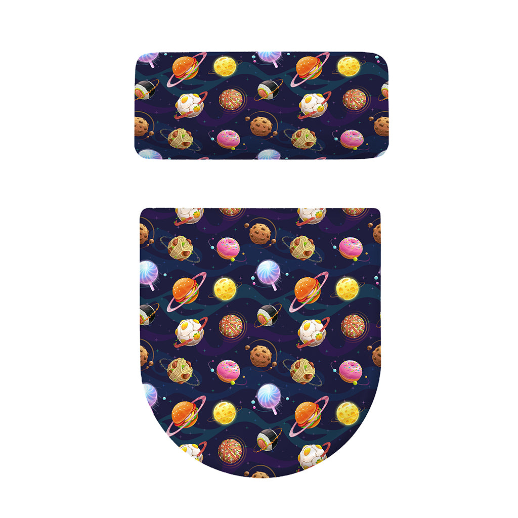Food Planets Pattern Print Toilet Lid And Tank Cover Set