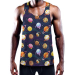 Food Planets Pattern Print Training Tank Top