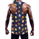 Food Planets Pattern Print Training Tank Top