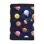 Food Planets Pattern Print Trifold Wallet