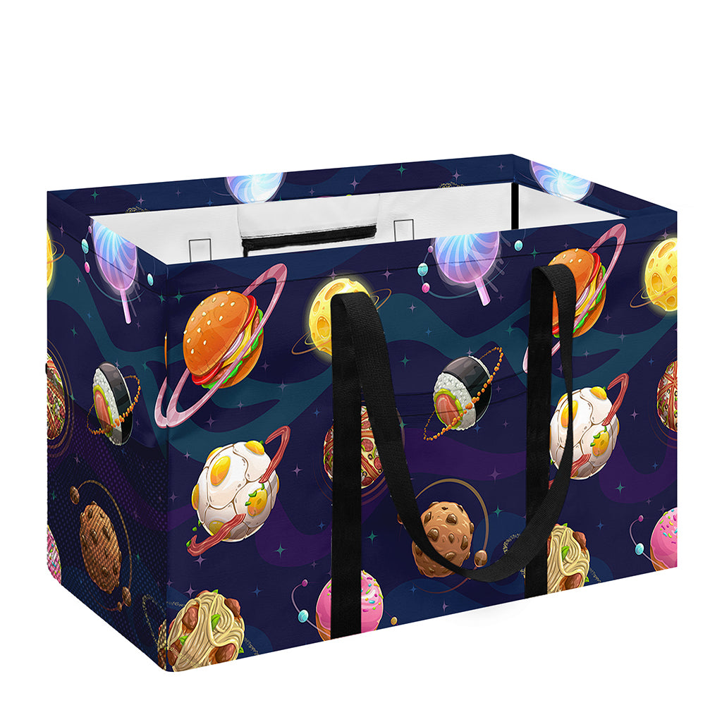 Food Planets Pattern Print Utility Tote Bag