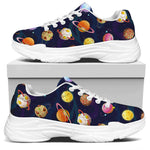 Food Planets Pattern Print White Chunky Shoes