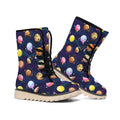 Food Planets Pattern Print Winter Boots