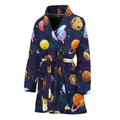 Food Planets Pattern Print Women's Bathrobe