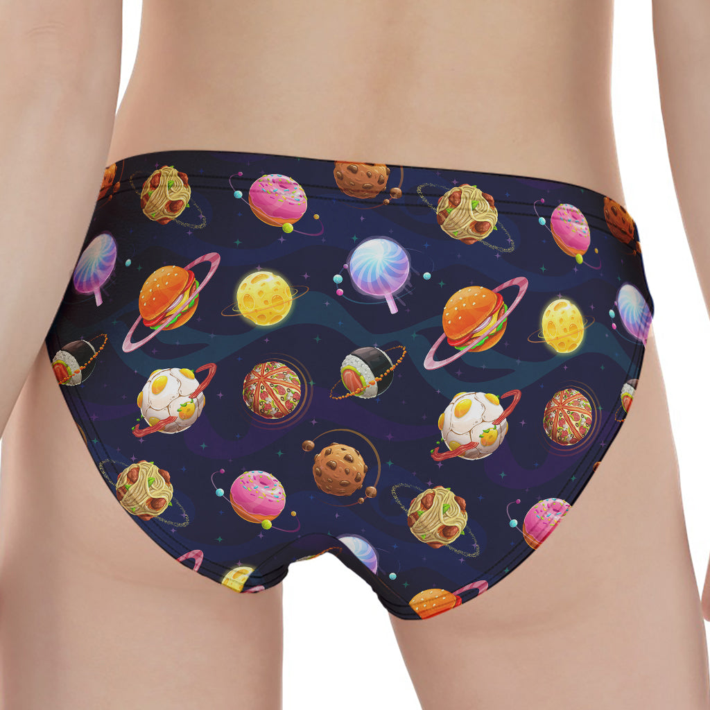 Food Planets Pattern Print Women's Panties