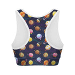 Food Planets Pattern Print Women's Sports Bra