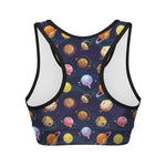 Food Planets Pattern Print Women's Sports Bra