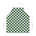 Forest Green And White Checkered Print Adjustable Apron