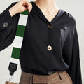 Forest Green And White Checkered Print Bag Strap
