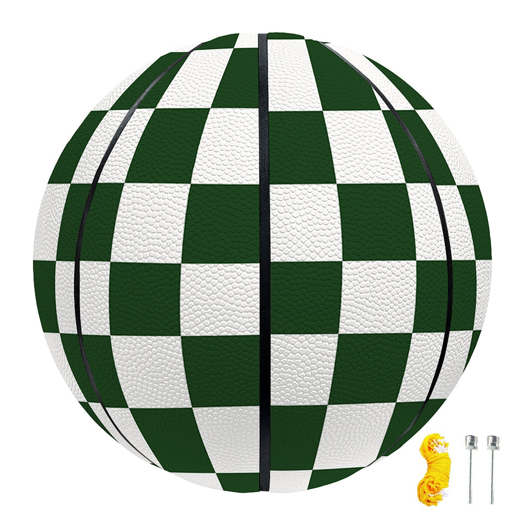 Forest Green And White Checkered Print Basketball