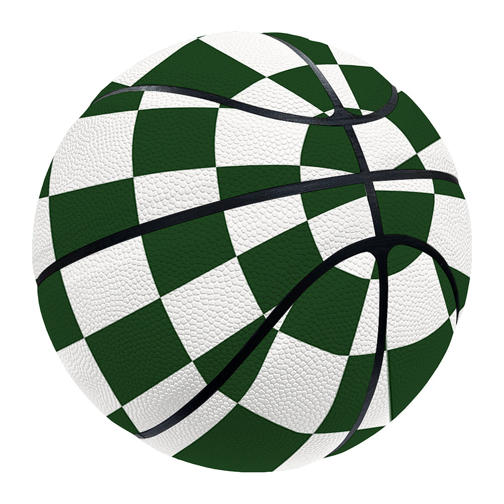 Forest Green And White Checkered Print Basketball