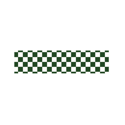 Forest Green And White Checkered Print Bed Runner