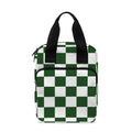 Forest Green And White Checkered Print Bible Tote Bag
