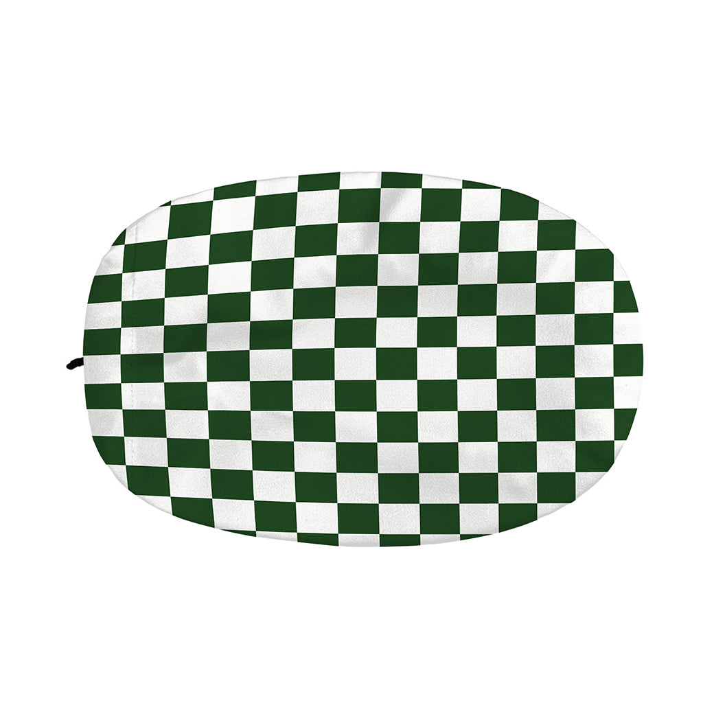 Forest Green And White Checkered Print Car Side Mirror Covers