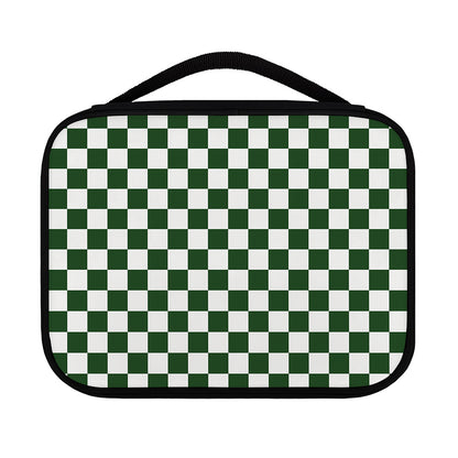 Forest Green And White Checkered Print Classic Bible Case