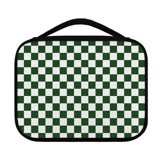 Forest Green And White Checkered Print Classic Bible Case