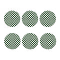 Forest Green And White Checkered Print Coaster Set