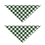 Forest Green And White Checkered Print Dog Bandana