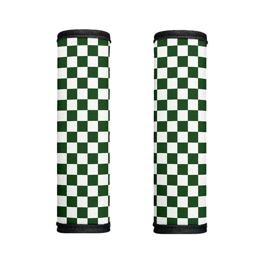 Forest Green And White Checkered Print Handle Covers