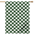 Forest Green And White Checkered Print House Flag