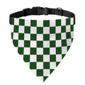 Forest Green And White Checkered Print Over The Collar Dog Bandana