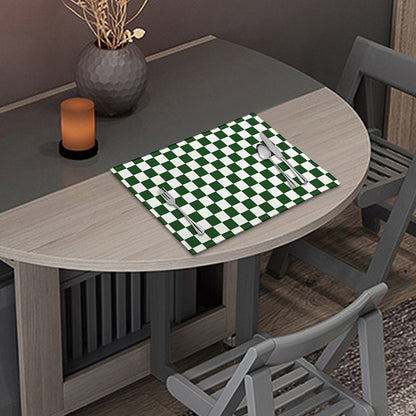 Forest Green And White Checkered Print Placemat