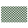 Forest Green And White Checkered Print Polyester Doormat