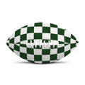 Forest Green And White Checkered Print Rugby Ball