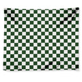 Forest Green And White Checkered Print Tapestry