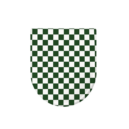 Forest Green And White Checkered Print Toilet Lid Cover