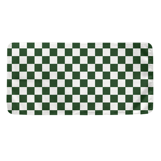 Forest Green And White Checkered Print Towel