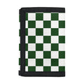 Forest Green And White Checkered Print Trifold Wallet