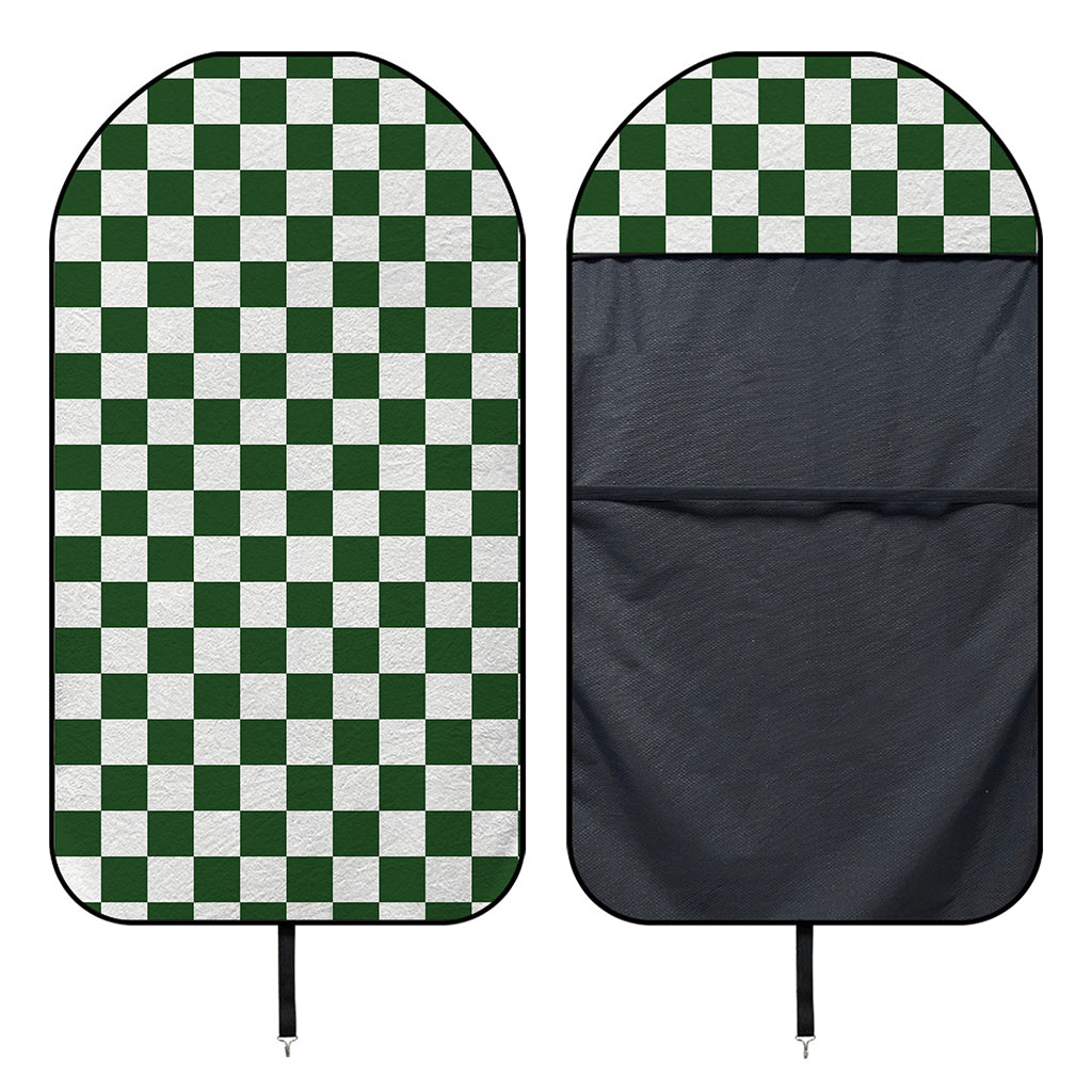 Forest Green And White Checkered Print Waterproof Car Seat Cover