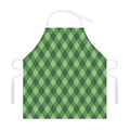 Forest Green Argyle Pattern Print Adjustable Apron
