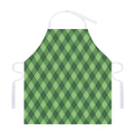 Forest Green Argyle Pattern Print Adjustable Apron