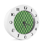 Forest Green Argyle Pattern Print Alarm Clock