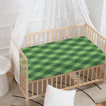 Forest Green Argyle Pattern Print Baby Crib Sheet