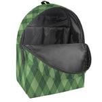 Forest Green Argyle Pattern Print Backpack
