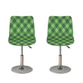 Forest Green Argyle Pattern Print Bar Stool Covers