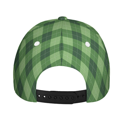 Forest Green Argyle Pattern Print Baseball Cap