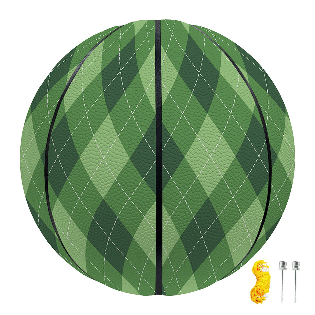 Forest Green Argyle Pattern Print Basketball