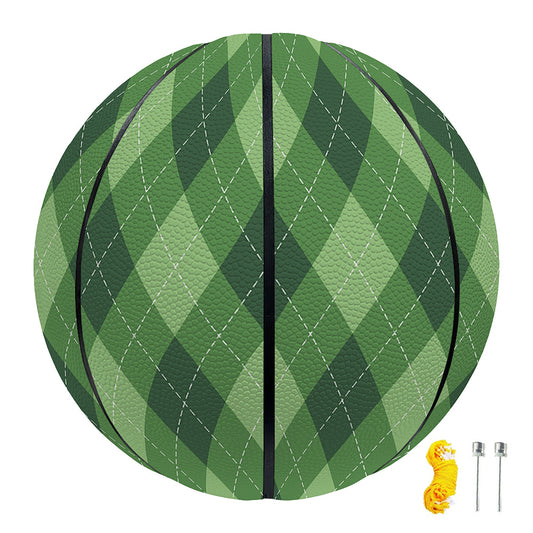 Forest Green Argyle Pattern Print Basketball