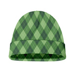 Forest Green Argyle Pattern Print Beanie