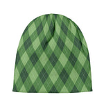 Forest Green Argyle Pattern Print Beanie