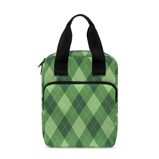Forest Green Argyle Pattern Print Bible Tote Bag