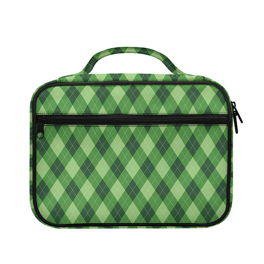 Forest Green Argyle Pattern Print Briefcase Bible Bag