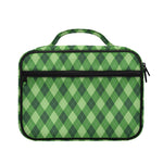 Forest Green Argyle Pattern Print Briefcase Bible Bag